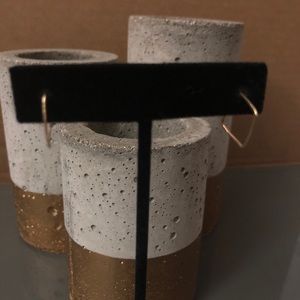 Modern square gold earrings